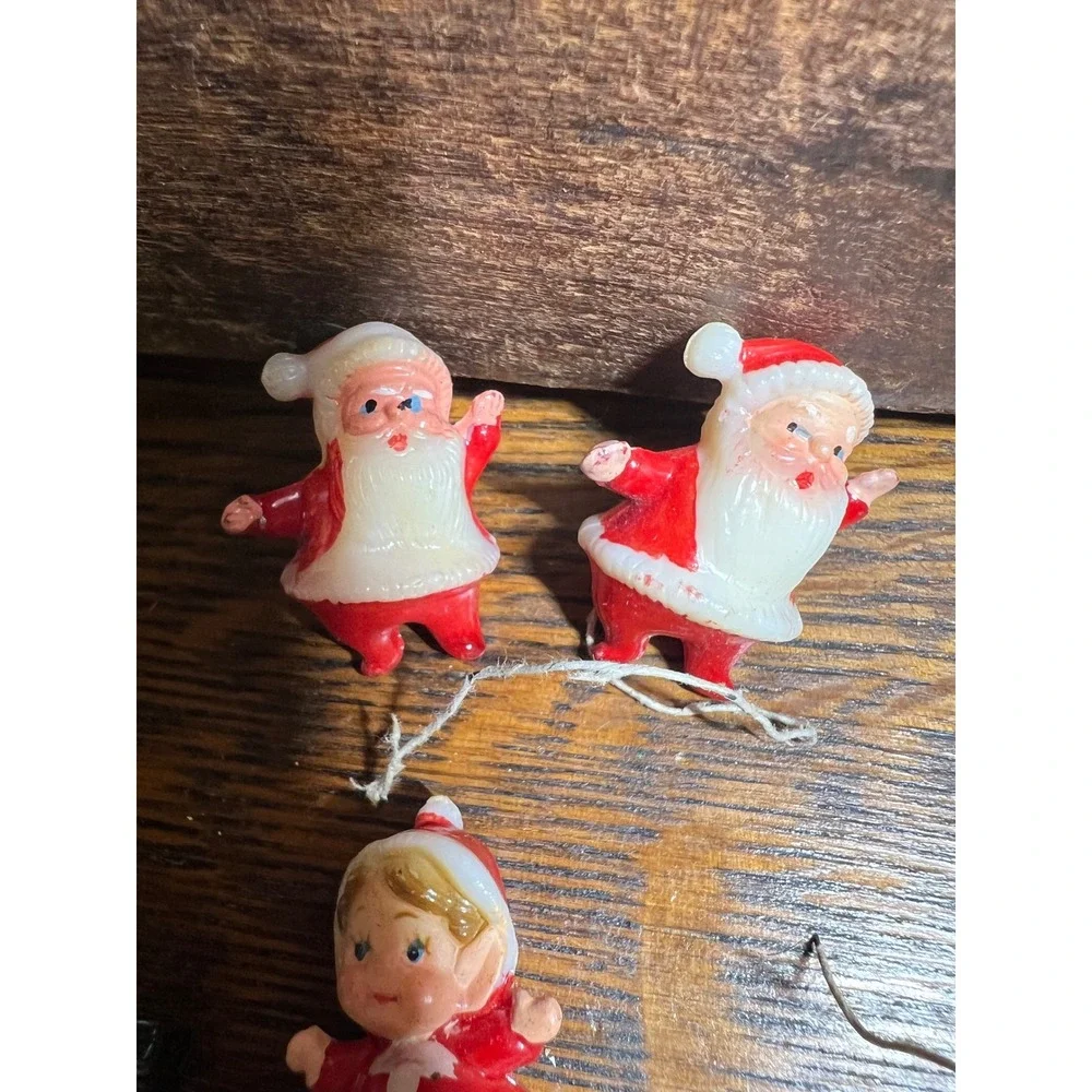 Vintage 50s 60s Mini Christmas Set 5 Santa Snowman Elf Hong Kong Retro